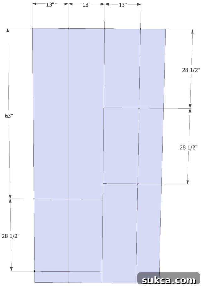 Detailed cut list for built-in bookcase plans