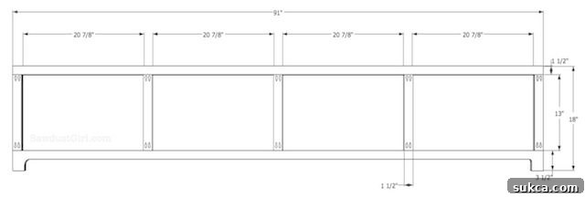 Build and Attach the Faceframe Diagram of window seat faceframe construction, highlighting the toe kick area
