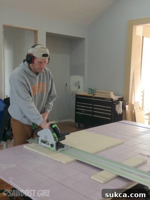 Wes: The Sawdust Man Wes, the Sawdust Man, working on the kitchen renovation