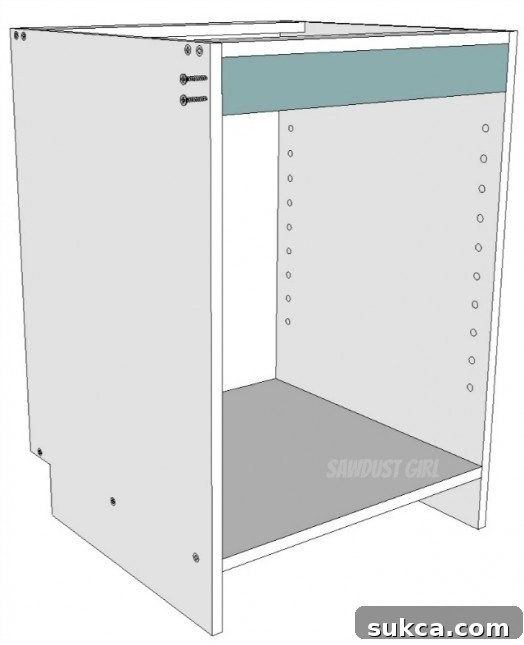 How to build a Kitchen Cabinet with a strong back cleat for secure wall mounting.