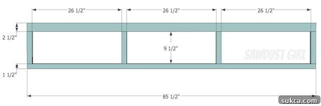 Detailed view of the faceframe construction for the storage bed, showcasing the clean lines.