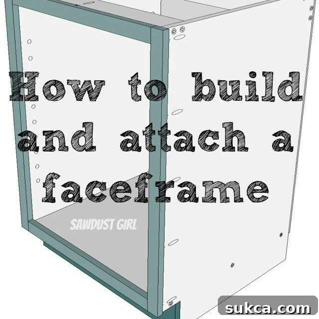 Finished cabinet side with concealed face frame fasteners using a false panel