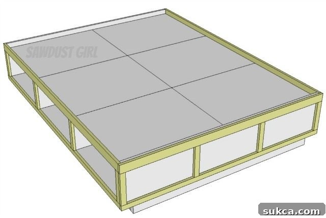 Queen Size Platform Bed Frame with Underbed Storage Drawers 12 Queen Platform Storage Bed diy project