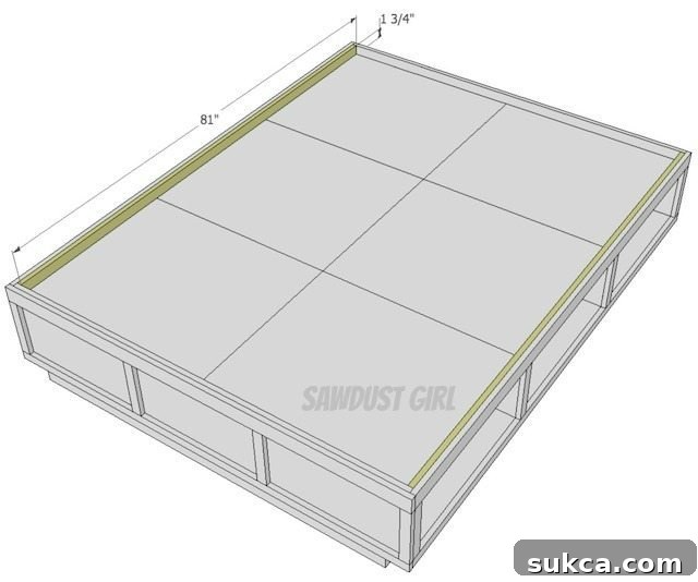 Queen Size Platform Bed Frame with Underbed Storage Drawers 14 Build it: Queen Platform Storage Bed