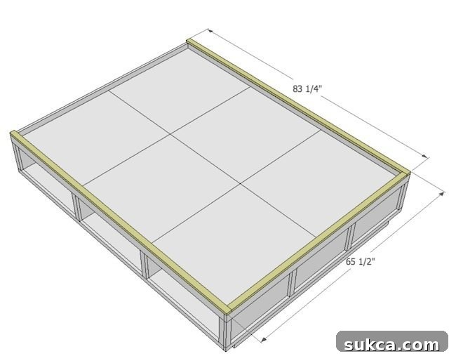 Queen Size Platform Bed Frame with Underbed Storage Drawers 15 Build it: Queen Platform Storage Bed
