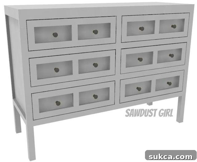 Free Plans to build an apothecary console table from Sawdust Girl.