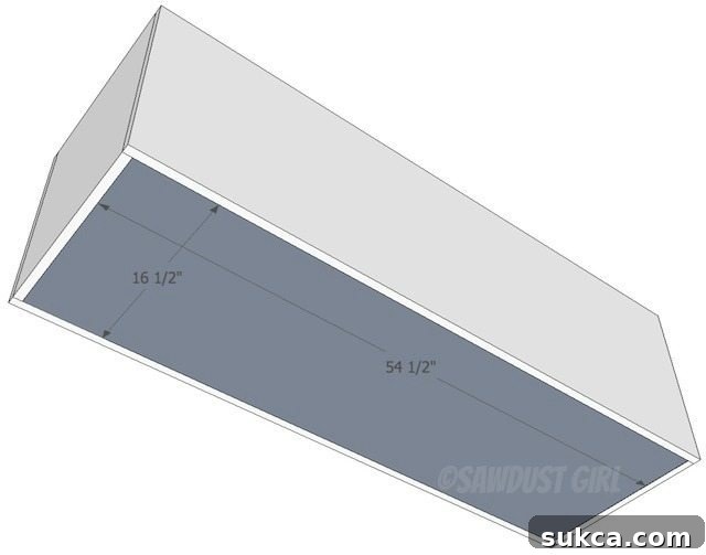 King size upholstered storage bench plans from SawdustGirl.com