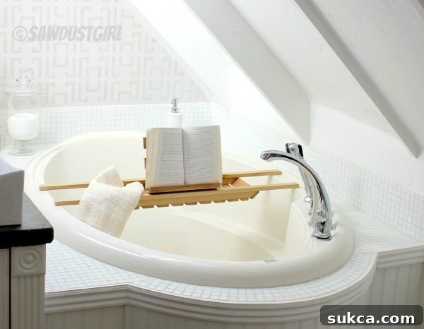 Easy cedar bathtub caddy with book holder