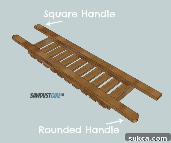 Building a bath rack - handle options