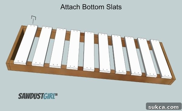 Build a tub tray - spacing slats