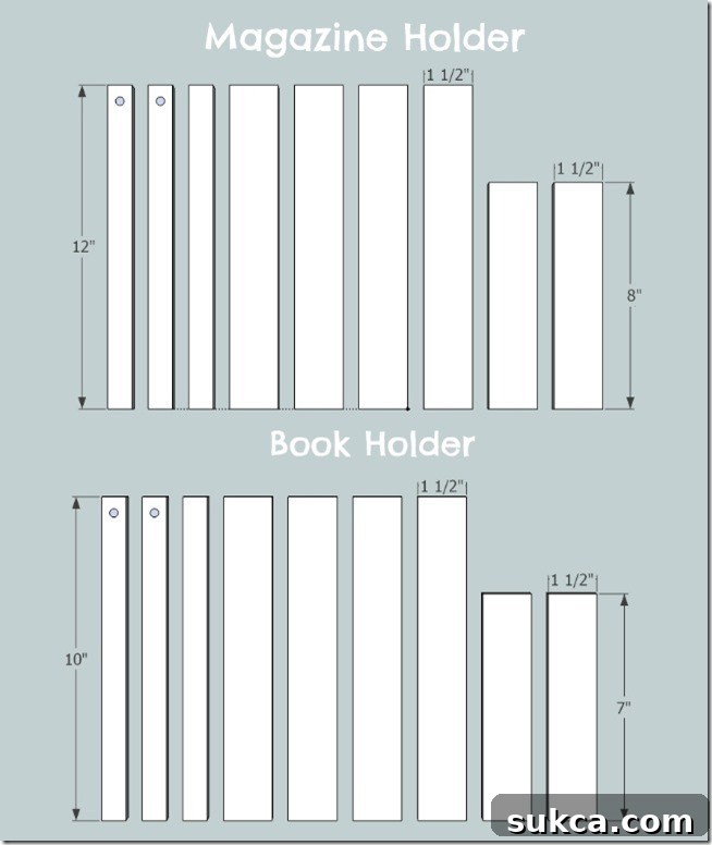 Detailed cut list for DIY Cedar Book Holder strips
