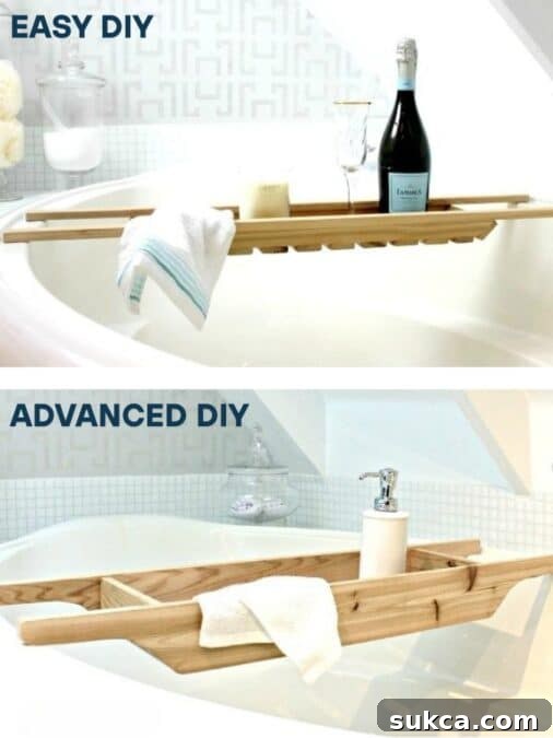 Cedar book holder standing on a modern white bath caddy