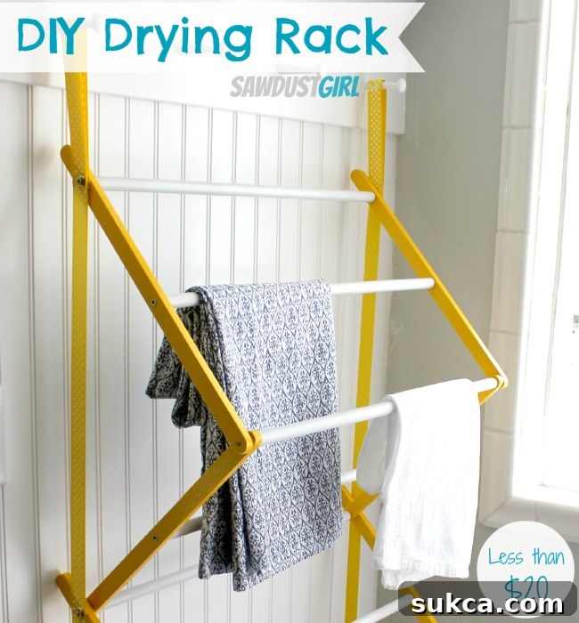 Custom Built Hanging Drying Rack DIY Hanging Drying Rack from https://sawdustgirl.com