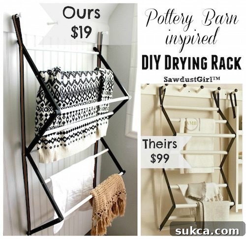 Pottery Barn Inspired Drying Rack Pottery Barn inspired DIY Drying Rack