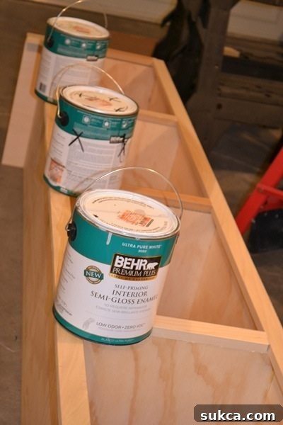 Assembling the custom base for the playroom window seat
