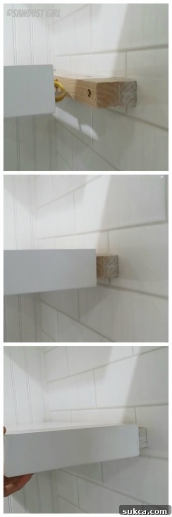 Sliding Floating Shelf Onto Cleats