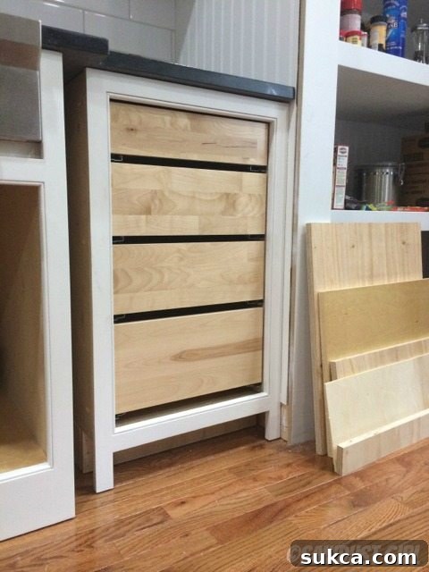 Using spacer boards for precise drawer glide height