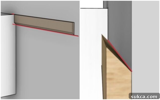 Process photos demonstrating how to accurately install a French wall cleat using a level and stud finder.