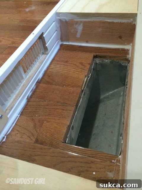 Securely Installed Vent Cover How to install cabinet base with a floor vent