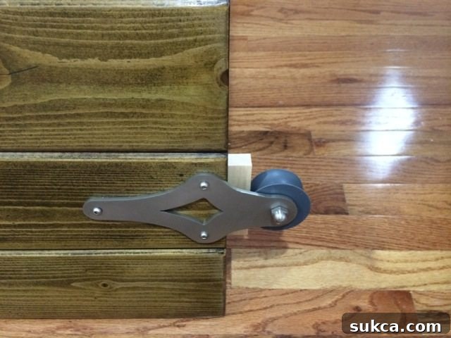Installing barn door track brackets