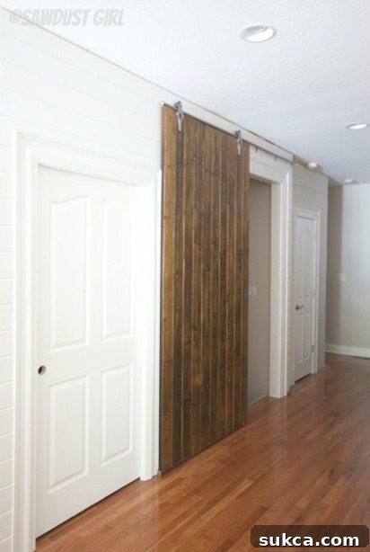 Finished barn door installation