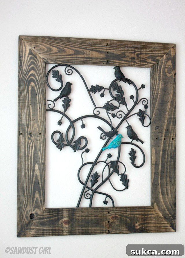 Close-up of DIY Rustic Wall Art Made from Repurposed Metal