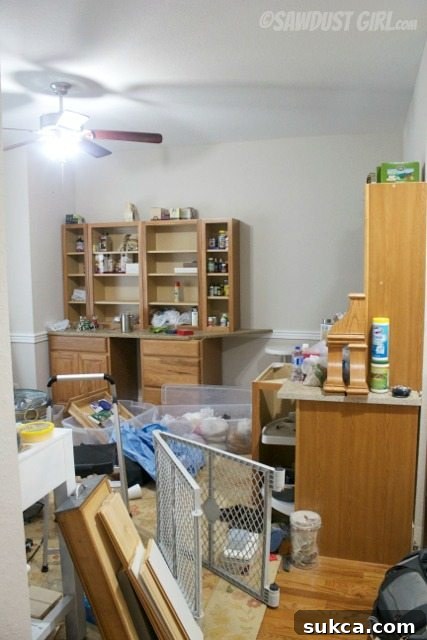 temporary kitchen set up in the second dining room during ongoing home renovation