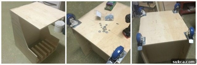 Attach casters to rolling tool cart