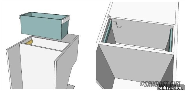 Pull out tool caddy on rolling work cart woodworking plans