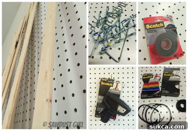 DIY Pegboard Organization Wall 3 How to create a Pegboard organization wall with essential materials and Scotch products