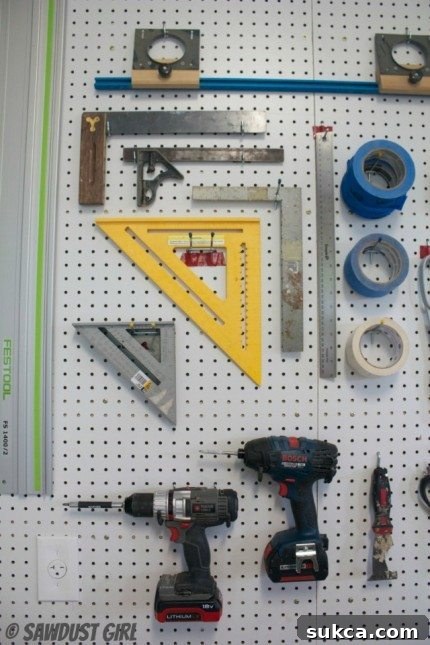 DIY Pegboard Organization Wall 5 Pegboard Wall - Workshop Tool Storage, showcasing efficient organization