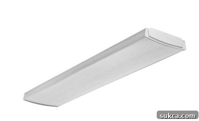 Close-up of Luthonia 4-foot flush-mount LED wraparound light