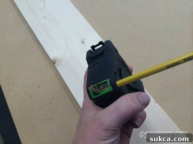 FastCap Tape Measure Pencil Sharpener FastCap tape measure with integrated pencil sharpener