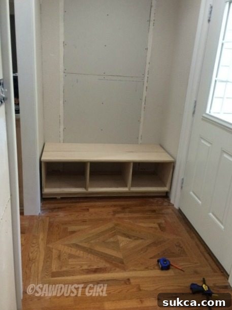 How to Make a Storage Bench and Cabinets for Your Side Entry - Tutorial