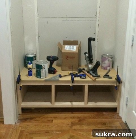 How to Make a Storage Bench and Cabinets for Your Side Entry - Tutorial