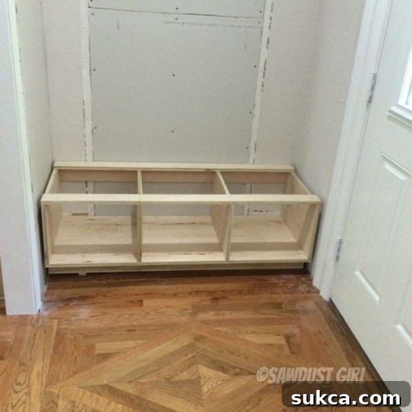 How to Make a Storage Bench and Cabinets for Your Side Entry - Tutorial