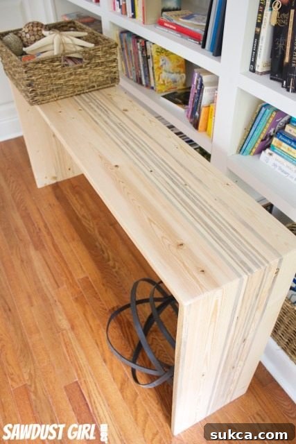 Rustic Contemporary Entry Table - GRR-RIPPER review and giveaway Another angle of the handcrafted Rustic Contemporary Entry Table, emphasizing its design