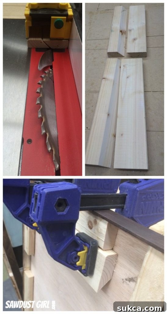 Detail of a French cleat for heavy duty wall hanging