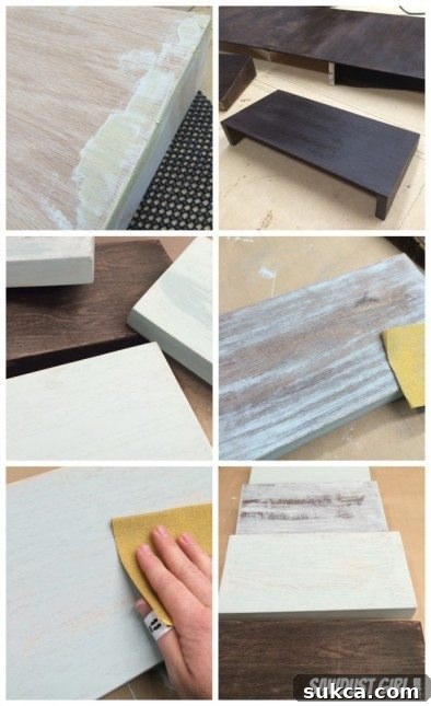 Faux painting technique applied to plywood bins