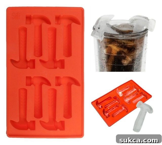 Gift ideas for DIY'ers - Hammer shaped ice cube tray