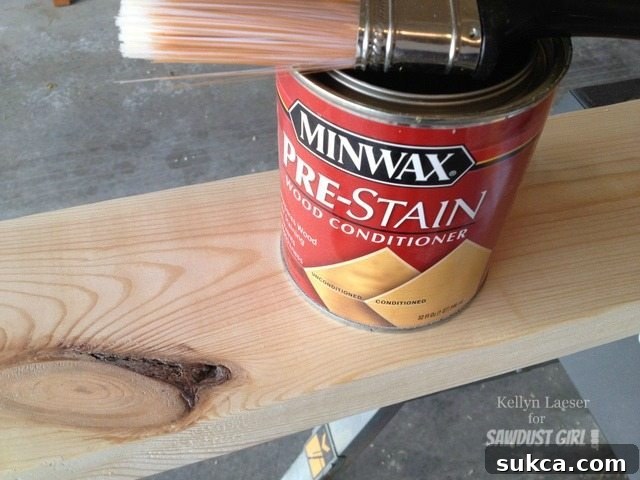 Wood Conditioner Application Applying wood conditioner before staining