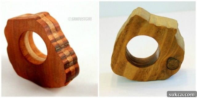 Plain and laminated napkin rings
