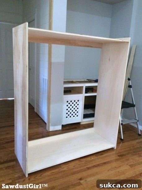 Shelf Sag Prevention Technique Plywood strips attached on edge to reinforce wide shelves for no sag