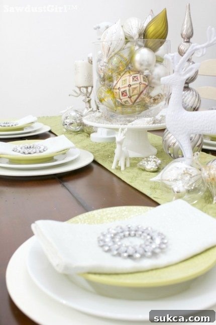 Elegant Chartreuse and White Christmas Tablescape Chartreuse and White Christmas Tablescape with a minimalist approach