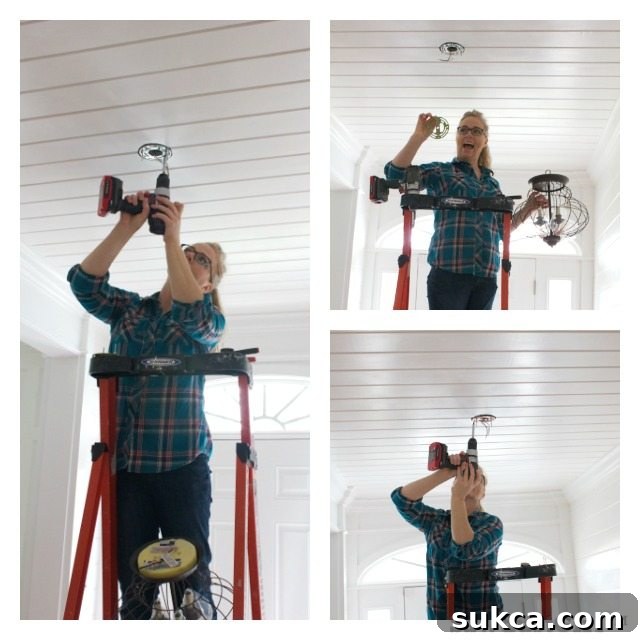 Replacing the light fixture mounting bracket