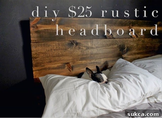 Easy Rustic Wood Plank Headboard Idea
