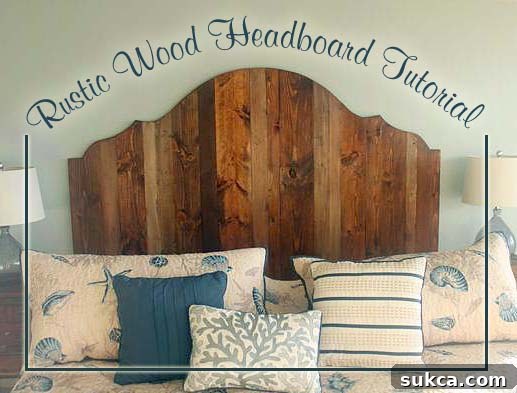 Beautiful Rustic Wood Headboard by Pretty Handy Girl