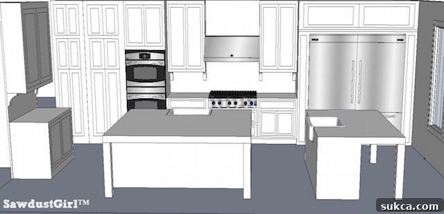 Further exploration of oven placement in the kitchen, demonstrating a unique configuration for appliances.