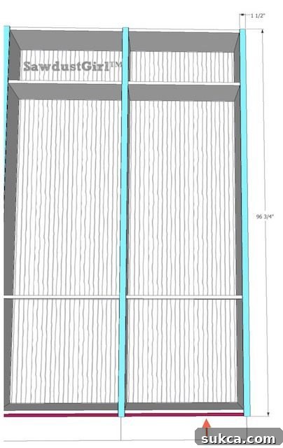 Library wall to wall bookcases - free and easy plans from https://sawdustgirl.com.