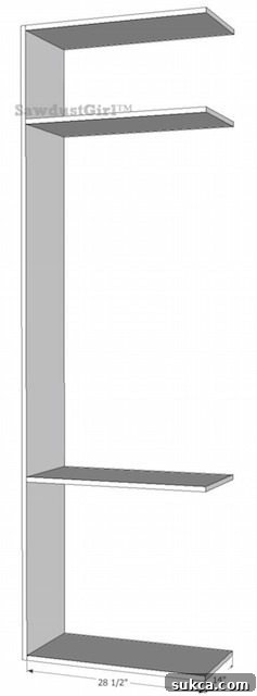 Library wall to wall bookcases - free and easy plans from https://sawdustgirl.com.